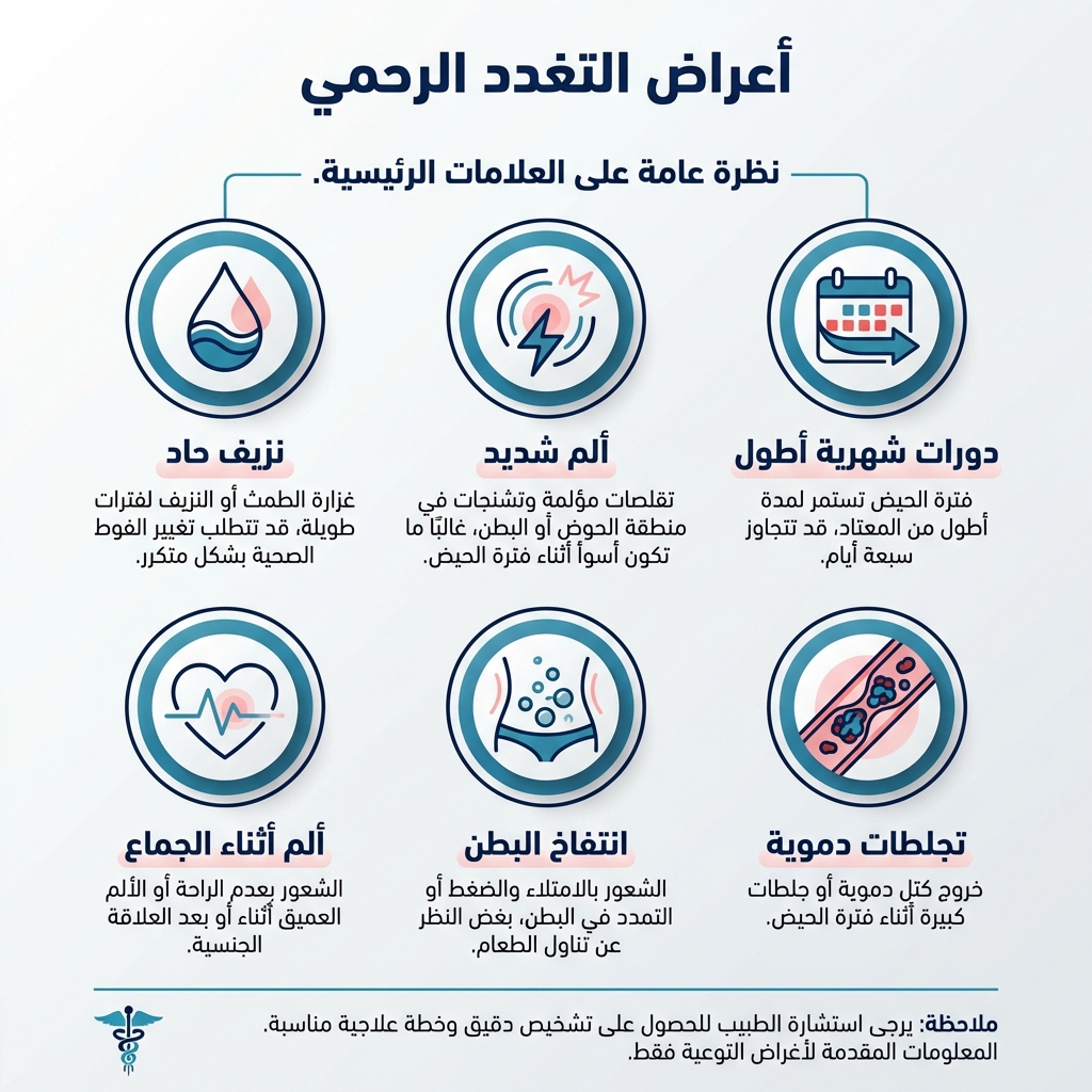 إنفوجرافيك أعراض التغدد الرحمي