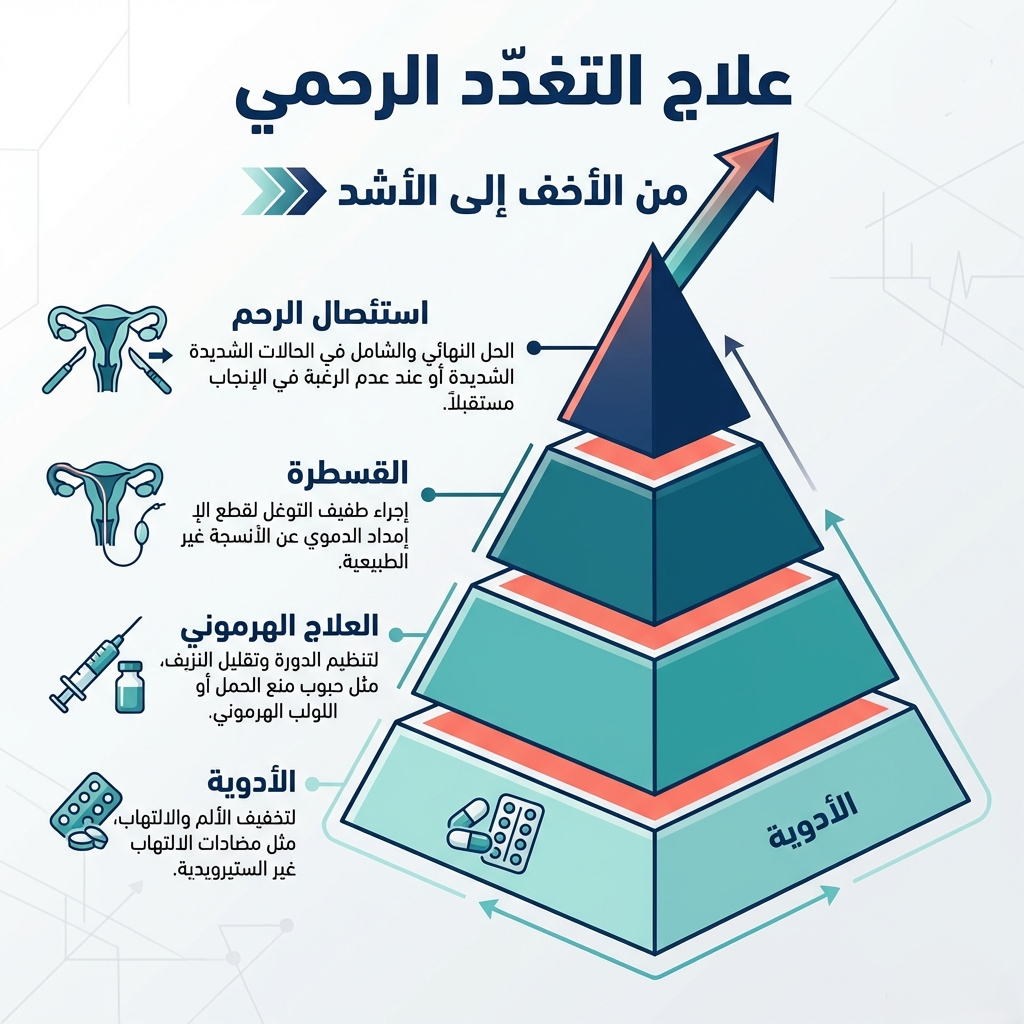 إنفوجرافيك علاج التغدد الرحمي
