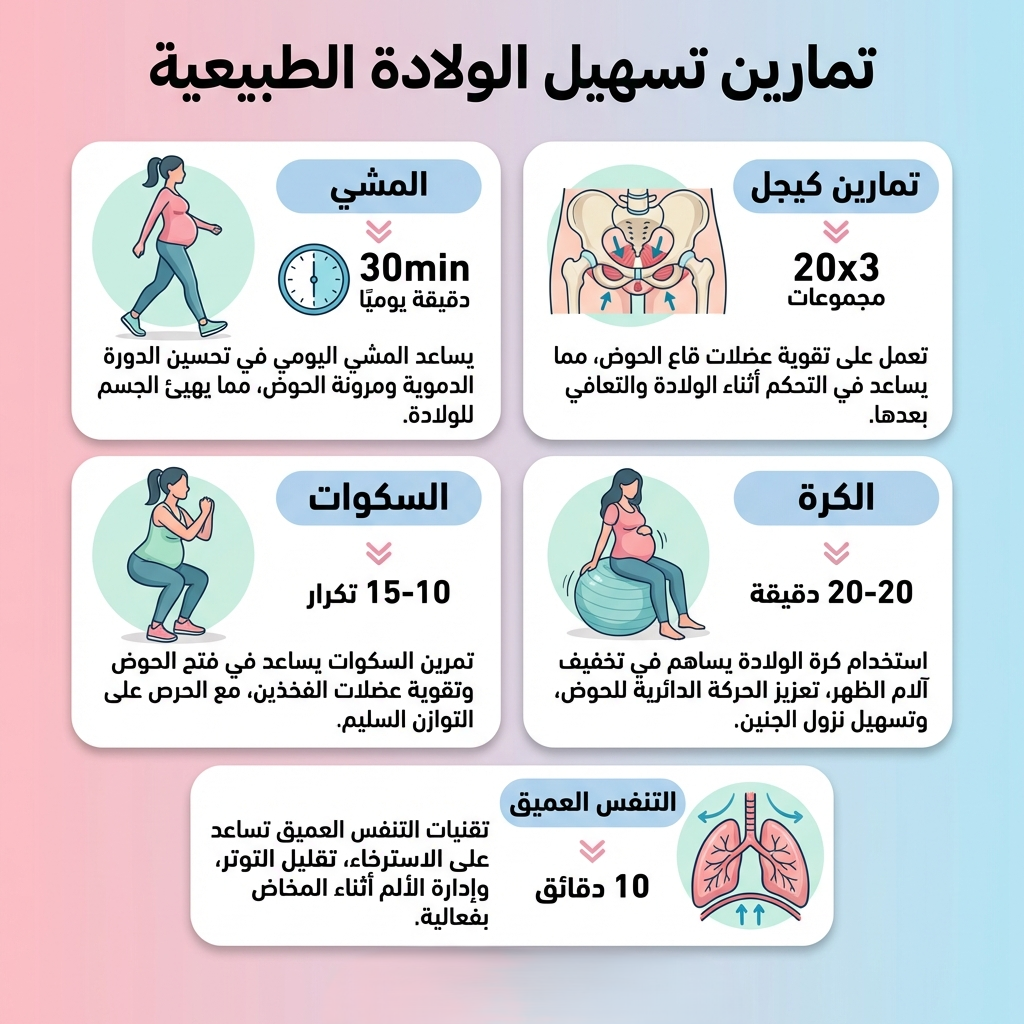 تمارين رياضية لتسهيل الولادة الطبيعية وفتح الحوض
