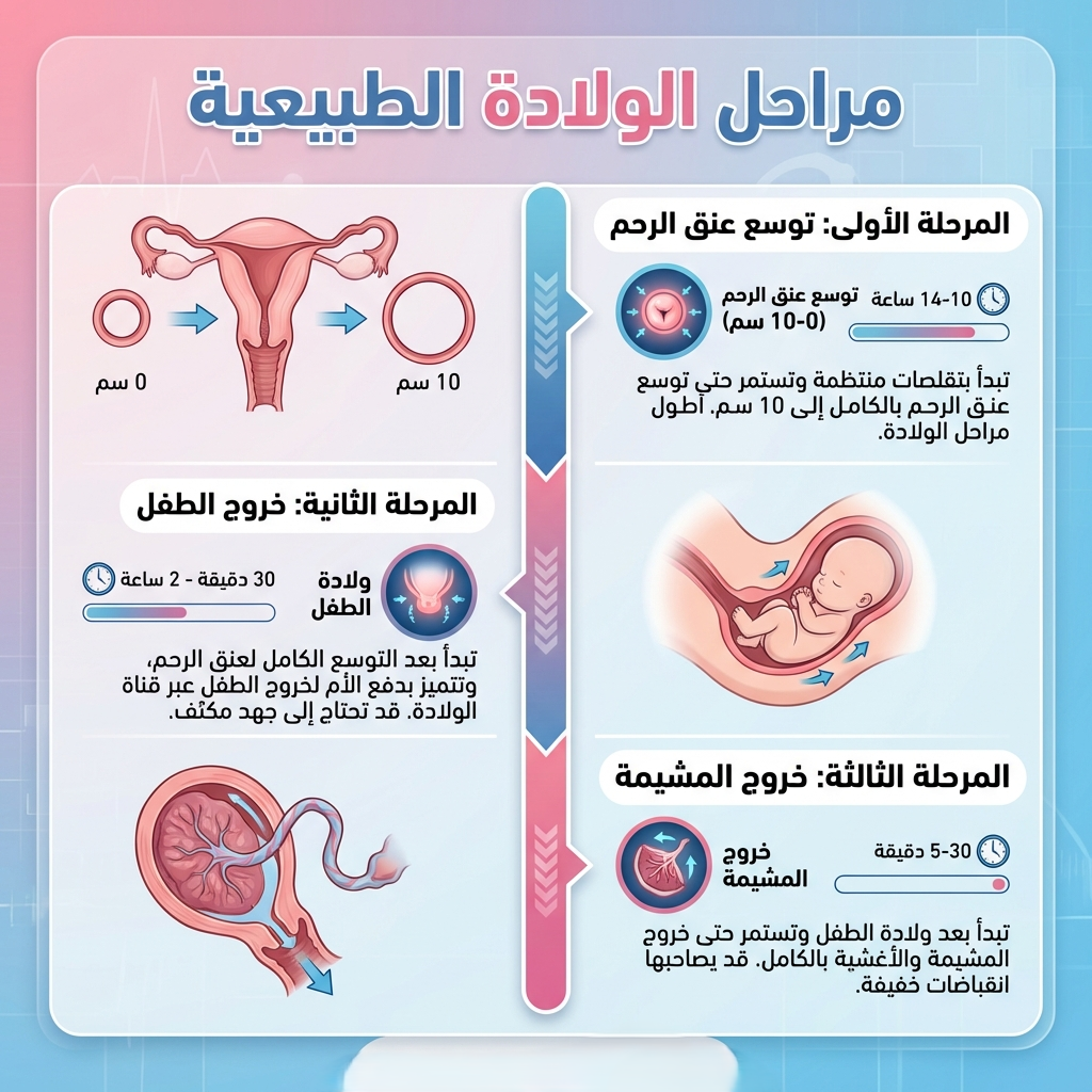 مراحل الولادة الطبيعية الثلاثة