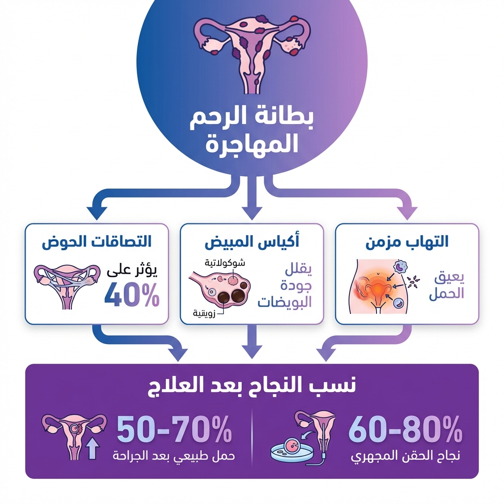 تأثير بطانة الرحم المهاجرة على الخصوبة