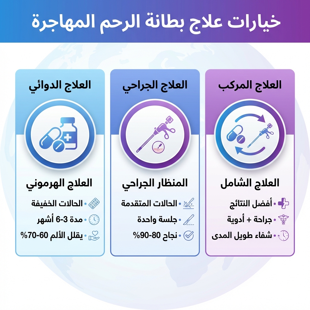خيارات علاج بطانة الرحم المهاجرة