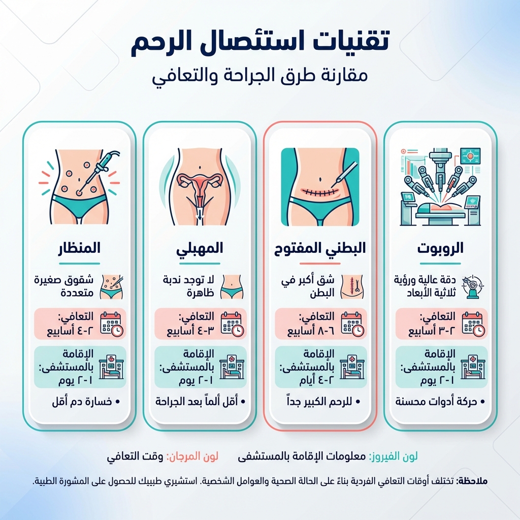 إنفوجرافيك تقنيات استئصال الرحم