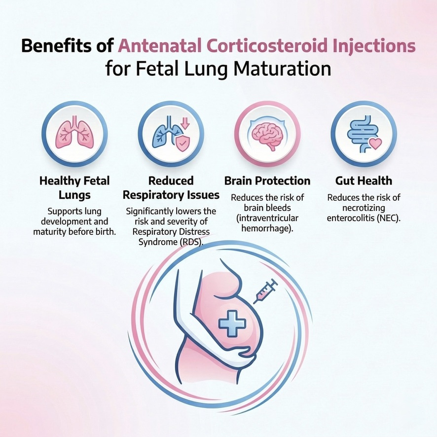 Benefits of the lung injection for the fetus Infographic